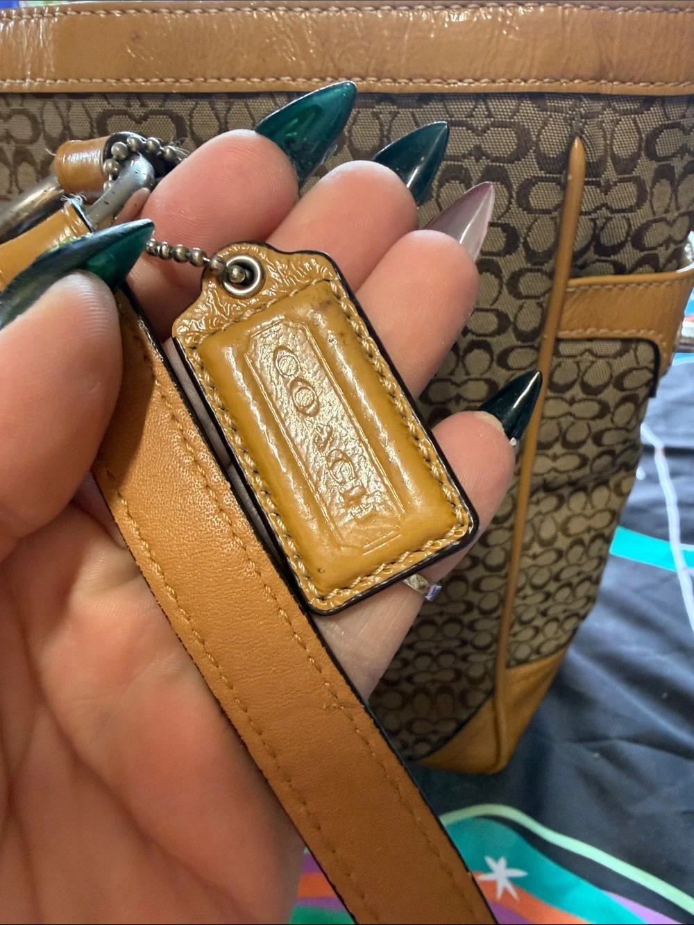 Coach Brown and Tan Signature Canvas Tote
